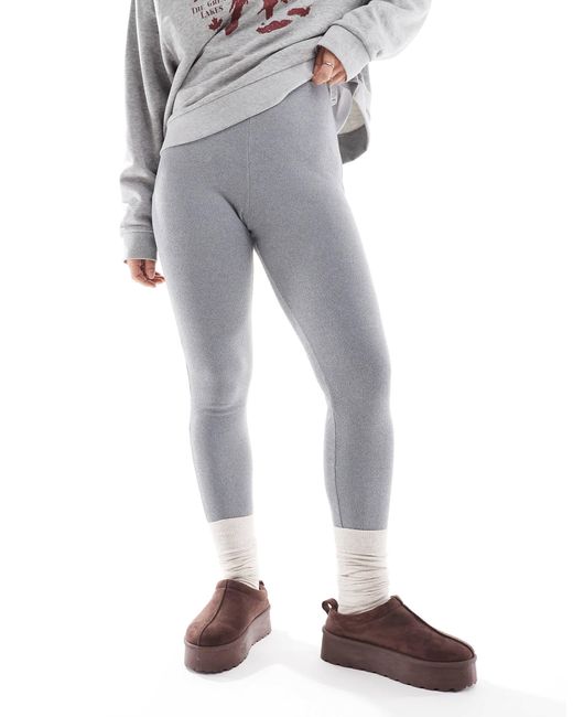 Miss Selfridge Gray Cosy Rib leggings
