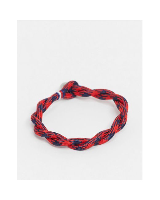 Tommy Hilfiger Woven Bracelet in Red for Men | Lyst UK