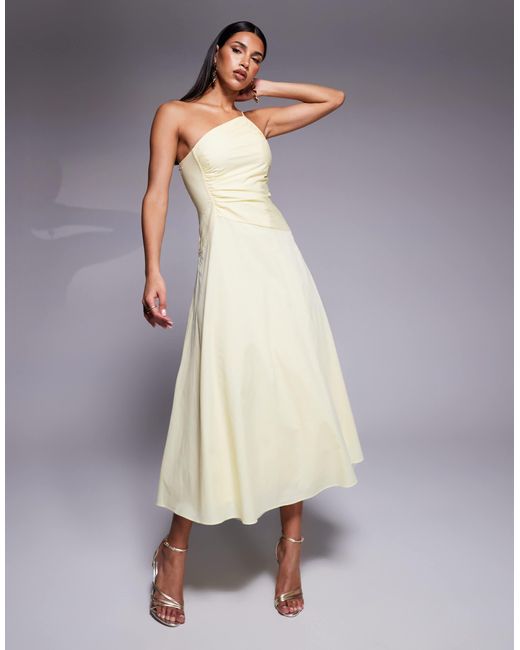 EVER NEW Yellow Asymmetric Midaxi Dress