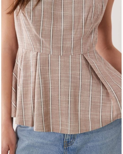 ASOS Blue Tailored Peplum Shell Top