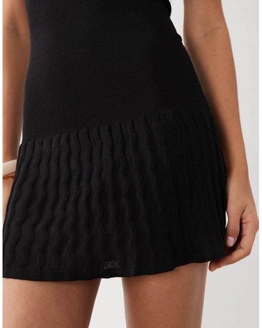 Mango Black Teen Off Shoulder Mini Dress