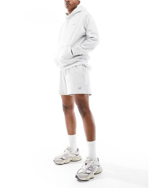 New Balance White Athletics French Terry Short 5" for men