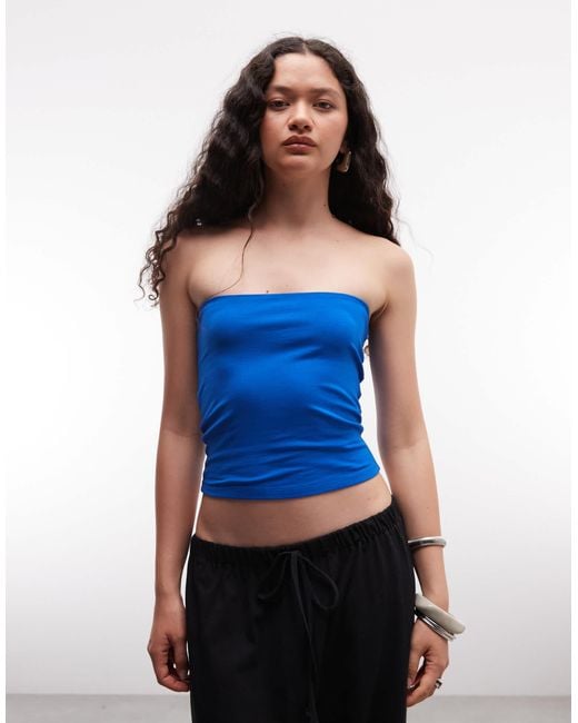 Collusion Blue Double Layer Bandeau Top