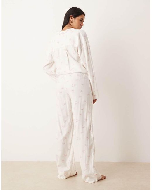 Gina Tricot Natural Mix And Match Flannel Pyjamas Trousers
