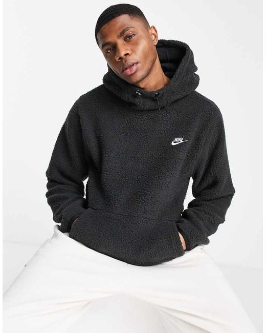 black nike sherpa hoodie