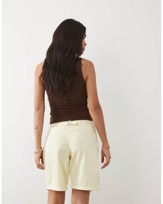 Mango Natural Tailored Bermuda Shorts