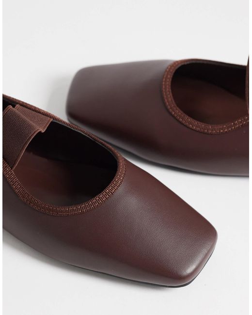 Glamorous Brown Square Toe Ballet Flats