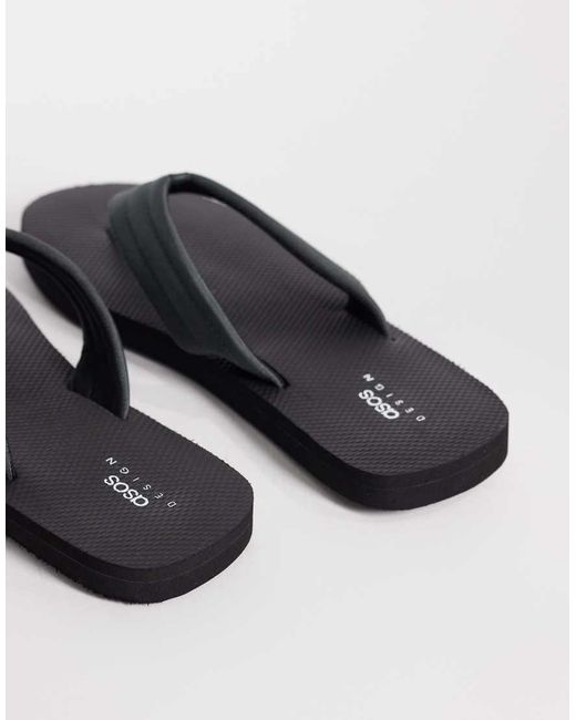 ASOS Brown Flip Flops With Grosgrain Straps for men