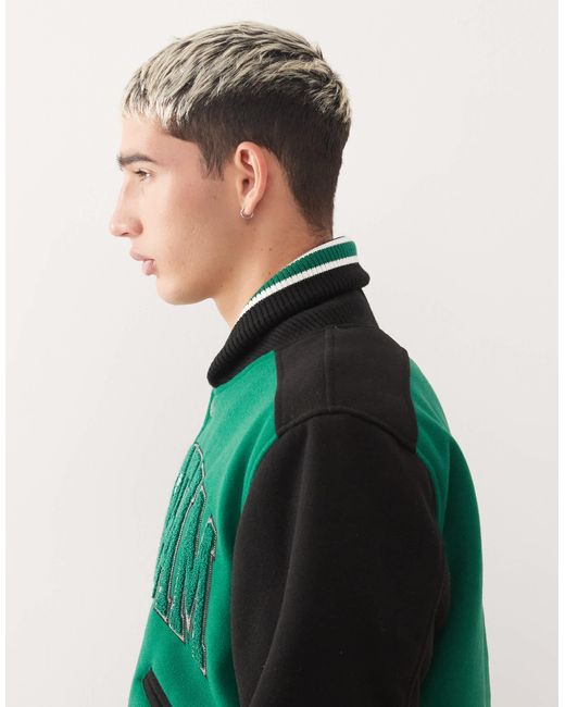 ICECREAM Green College Varsity Bomber Jacket for men