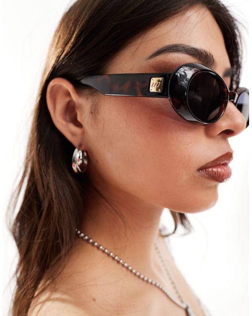 Le Specs Brown – work it – ovale sonnenbrille