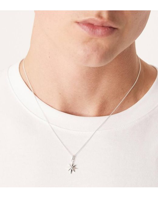 ASOS Zilveren Ketting Met Sterhanger in het Natural voor heren