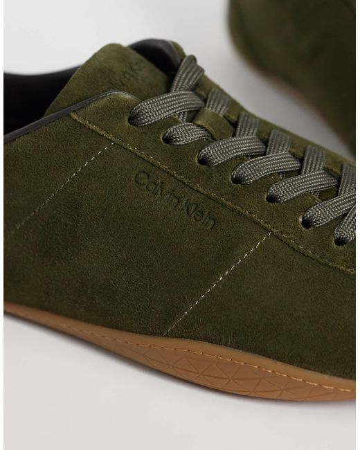 Calvin Klein Green Suede Ballet Trainer