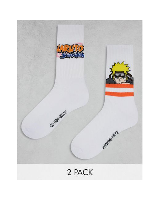ASOS Gray 2 Pack Socks With Naruto for men