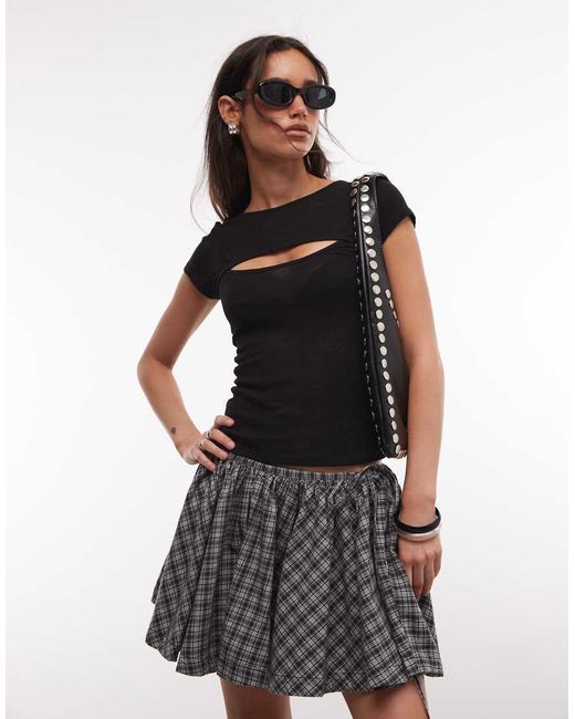 Weekday Black Volume Mini Skirt