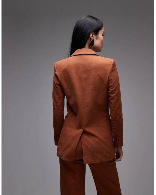 Americana Naranja Tostado De Corte Slim De (Parte De Un Conjunto) Mango de color Brown