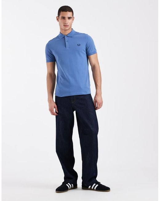 Fred Perry Blue Logo Polo Shirt for men