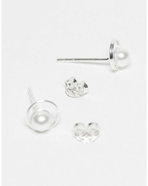 Kingsley Ryan Metallic Cutout Round Stud Earring With Pearl