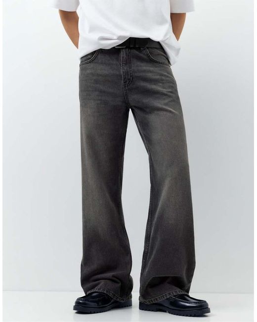 Pull&Bear White Flared Jeans for men