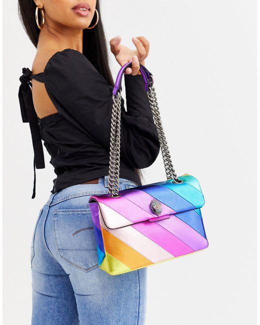 Kurt Geiger Multicolor – Kensington – Tasche mit Regenbogendesign