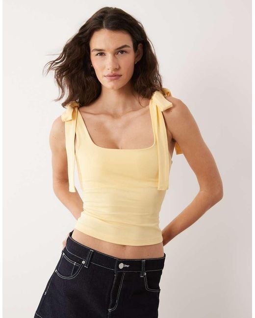 Miss Selfridge Multicolor Tie Shoulder Top