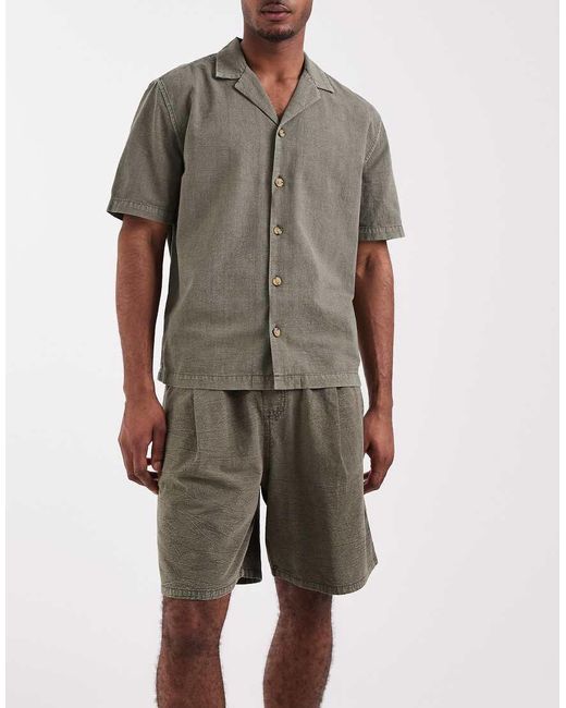 ASOS Natural Textured Mid-length Jorts for men