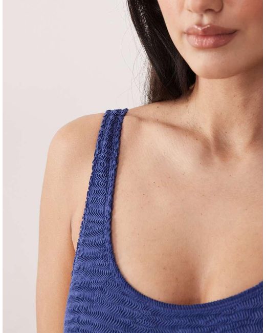 ASOS Blue Asos Design Maternity Oceana Scoop Neck Swimsuit