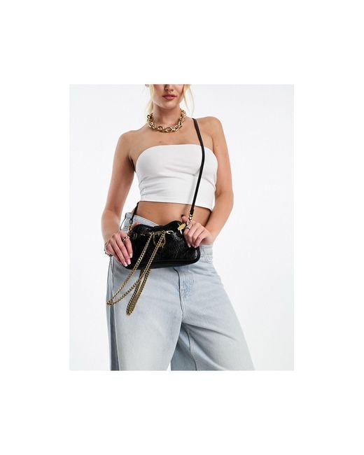 Charles & Keith Crossbody Bag With Golden Hardware in White Lyst