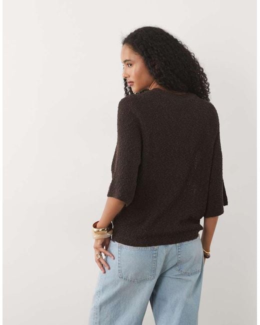 ASOS Black Crew Neck Slouchy Drop Sleeve T-shirt