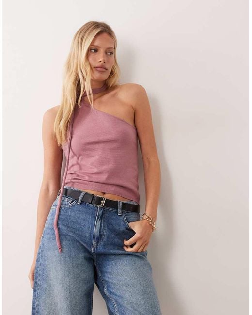 Mango Blue Teen Scarf Detail Sleeveless Top