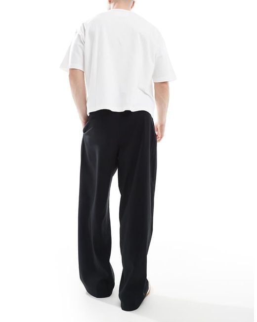 Cotton On White baggy Fit Pleated Trousers for men