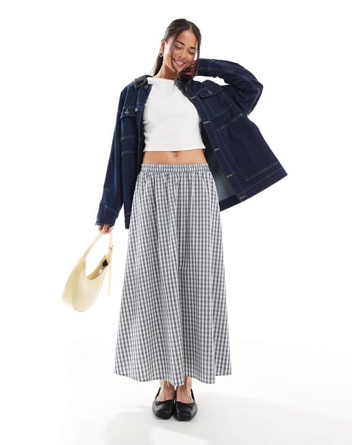 Jupe plissée mi-longue - vichy New Look en coloris Blue