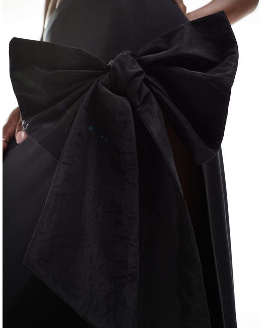 ASOS Black – maxirock mit auffälligem schlitz und schleifendetail