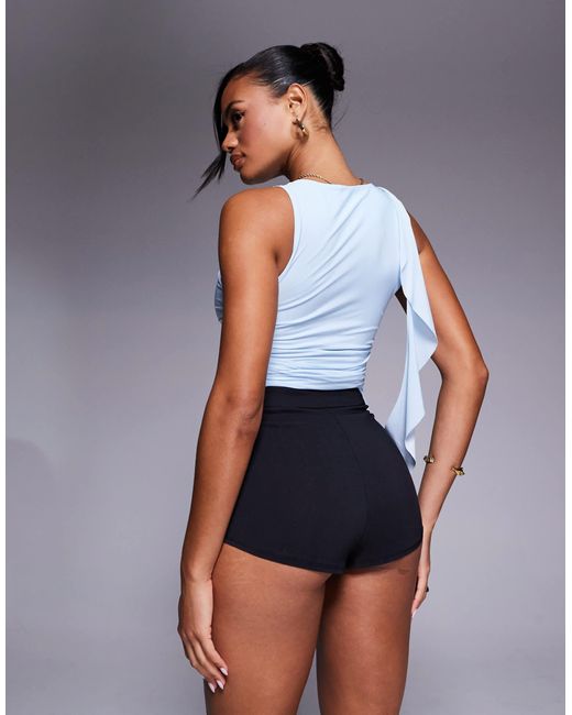 Mini-short ajusté en bengaline ASOS en coloris Gray