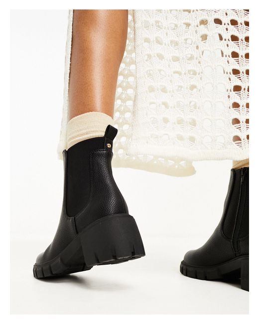 Botas negras con tac n grueso de New Look de color Blanco Lyst