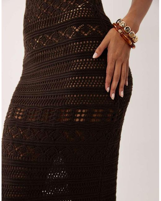 Miss Selfridge Natural Crochet Maxi Dress