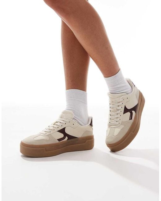 Stradivarius White Platform Trainer