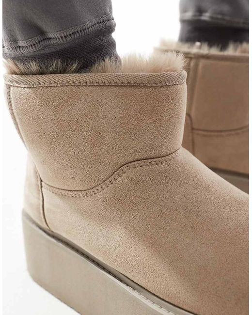 Bershka Natural Platform Cosy Boots