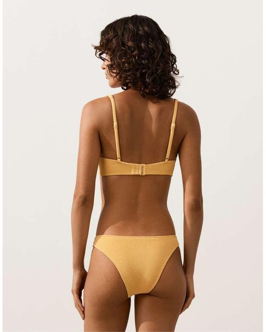 Oysho Brown Medium-coverage U-cut Crinkle Bikini Briefs