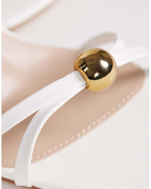 Raid Wide Fit White Devena Block Heeled Sandals