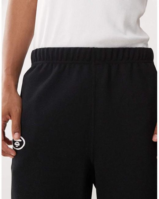 Aape By A Bathing Ape White Aape By A Bathing Ape Logo Sweatshirt Fabric Shorts for men