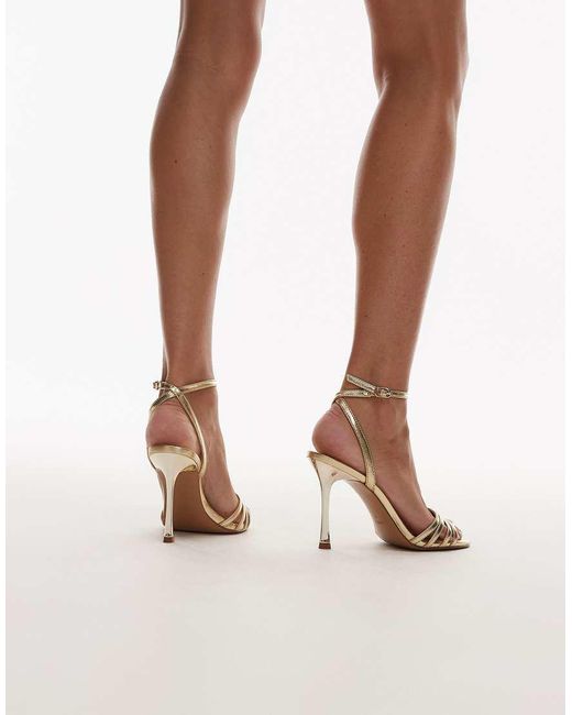 Mango Pink Strappy Heeled Sandal