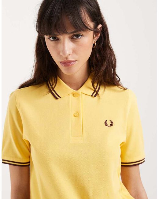 Fred Perry Yellow Twin Tipped Logo Polo Shirt