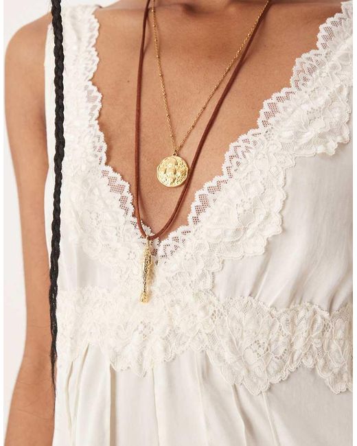 Free People Natural In This Groove Satin Mini Slip Dress In Ivory-white