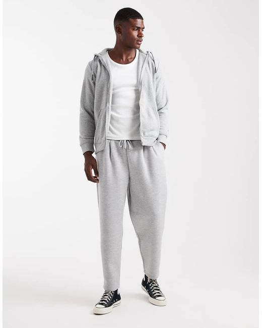 Brave Soul Gray Zip-through Hoodie With Drawcords for men