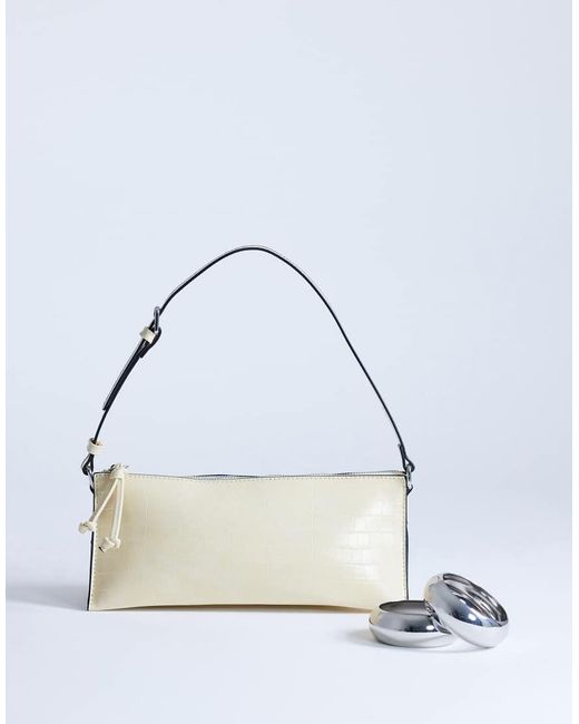 TOPSHOP Kleine Simone Schoudertas in het White