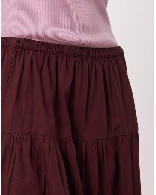 Miss Selfridge Purple Tiered Poplin Maxi Skirt