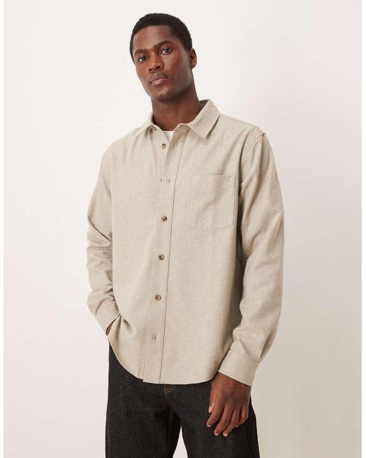 ASOS Natural Regular Textured Shirt for men