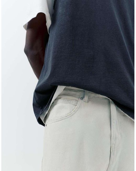 Pull&Bear Blue Relaxed Fit baggy Jeans for men