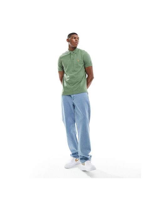 Polo Ralph Lauren – schmal geschnittenes pikee-polohemd in Green für Herren
