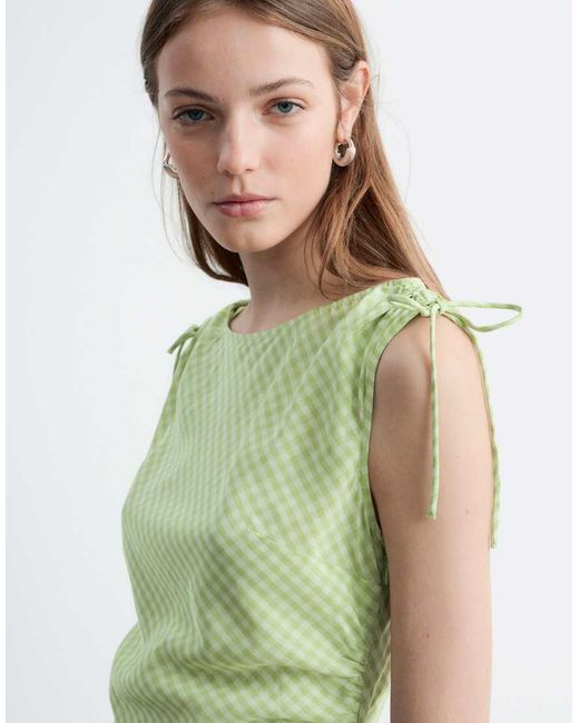 & Other Stories Green Gingham Sun Dress